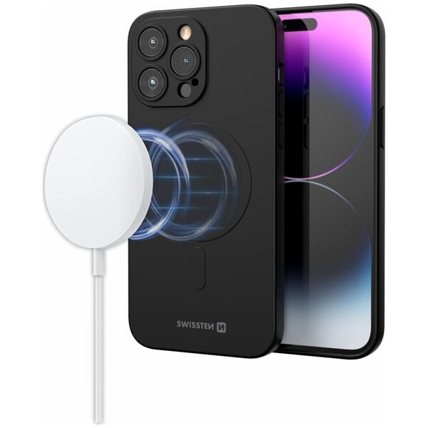 Θήκη Swissten Soft Joy MagStick Apple iPhone 14 Pro - Μαύρο 13319423 8595217482531