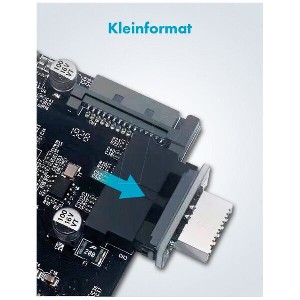 Graugear Graugear Interner 19-pin Stecker (USB 3.0) auf USB 3.1 Type-E 20-pin Key A - 180 Grad 13333967 4260746550245