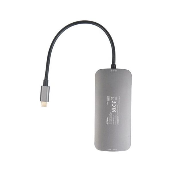USB HUB Deltaco USB-C jungčių stotelė DELTACO, 1x HDMI/RJ45/SD/mSD, 3x USB-A / USBC-HDMI26 / 1902421 13457079 7333048060617