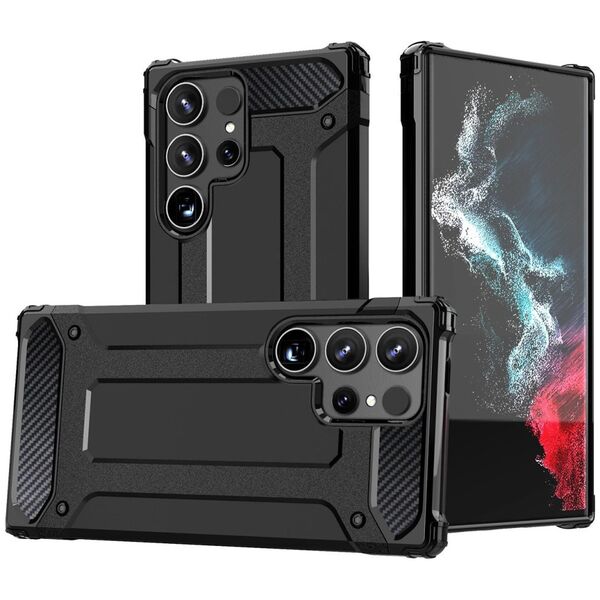 Hybrid Armor etui na Samsung Galaxy S25 Ultra pancerny hybrydowy pokrowiec - czarne
