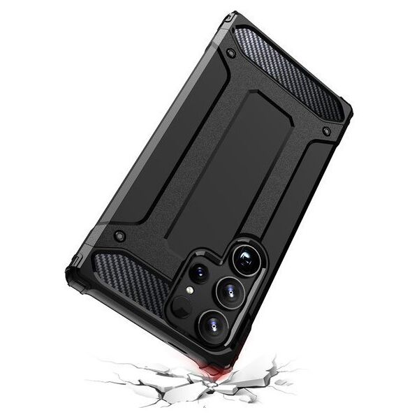 Hybrid Armor etui na Samsung Galaxy S25 Ultra pancerny hybrydowy pokrowiec - czarne