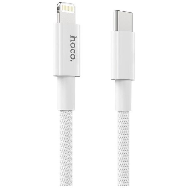 Kabel USB Hoco USB-C - Lightning 1 m Biały (6931474740892)