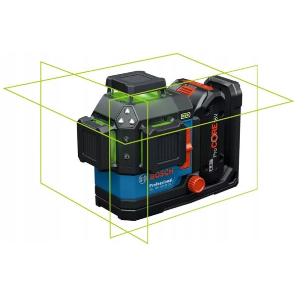 BOSCH.PLANE LASER GLL 18V-120-33 CG SOLO GREEN +DK 20 CLAMP +LB136