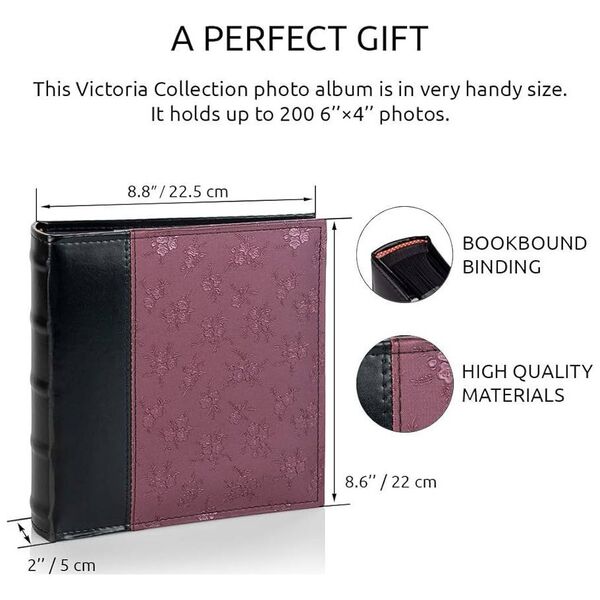 Victoria Collection Album B 10x15/200MS Flower-5 BP, μωβ 2τμχ 13991628 4741326102462
