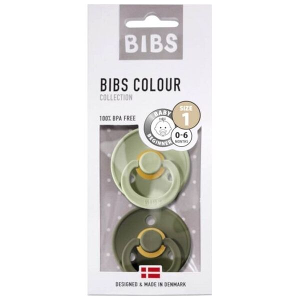 Bibs Smoczek uspokajający kauczyk Hevea Sage Green Hunter S 2-pack Bibs