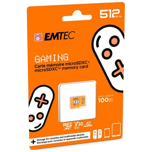 Karta Emtec Gaming MicroSDXC 512 GB Class 10 UHS-I/U3 A2 V30 (ECMSDM512GXCU3G)