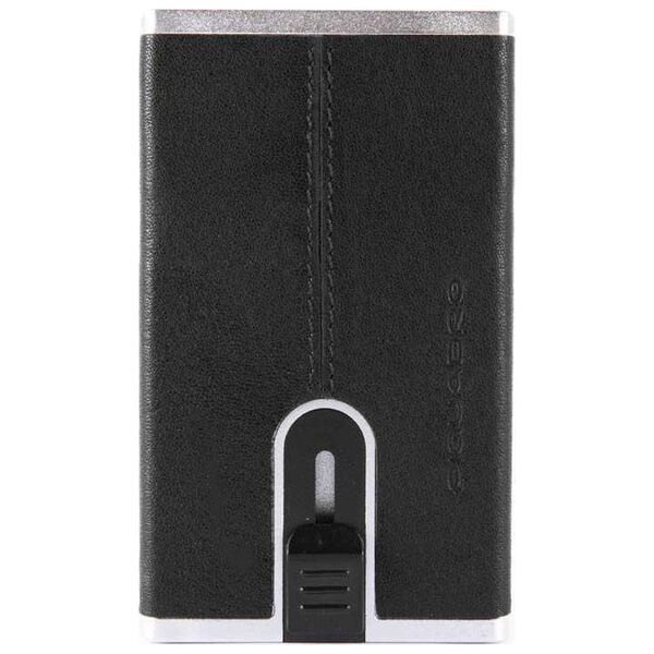 Piquadro Piquadro, Black Square, Leather, Card Holder, Square Sliding System, PP4825B3R-N, Black, For Men For Men