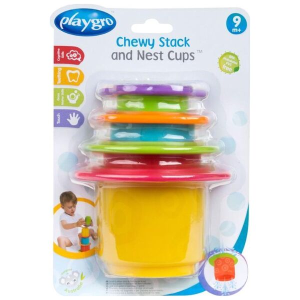 Playgro PLAYGRO bath toy Chewy Stack and Nest Cups, 187253