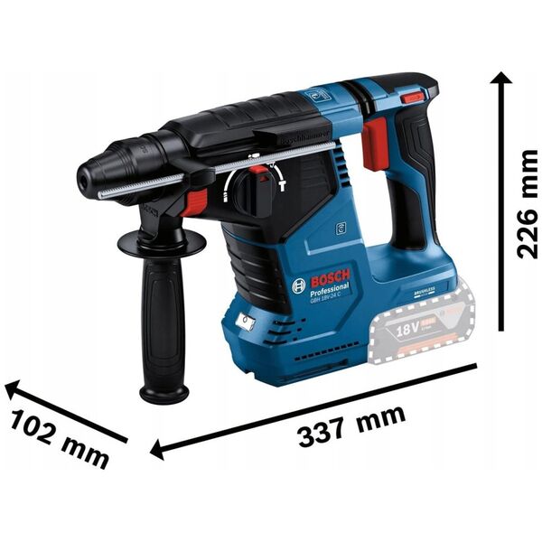 Młotowiertarka Bosch Bosch Cordless Hammer Drill GBH 18V-24 C Professional solo, 18V (blue/black, without battery and charger, with Bluetooth, in L-BOXX)