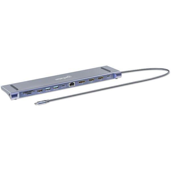 Adapter AV Manhattan MANHATTAN Dockingstation 12-in-1 4K 1xHDMI 2xDP 3xUSB-A