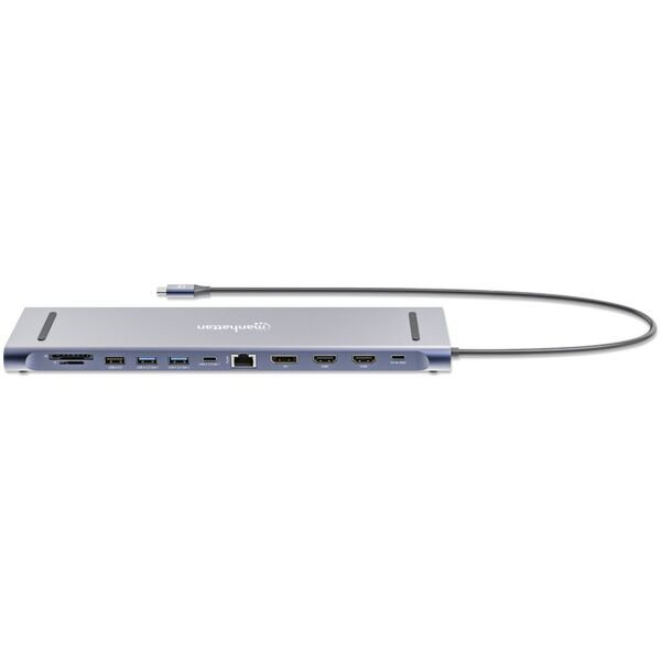 Adapter AV Manhattan MANHATTAN Dockingstation 12-in-1 4K 1xHDMI 2xDP 3xUSB-A