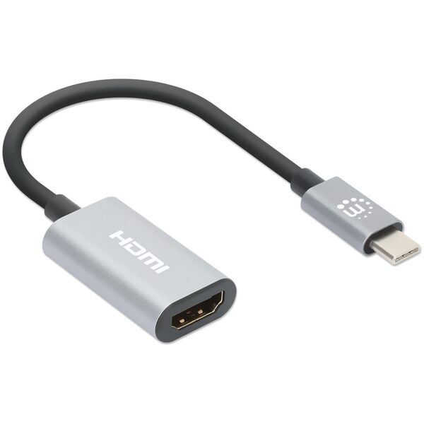Adapter USB Manhattan Manhattan 153973 adapter kablowy 0,11 m USB Type-C HDMI Szary