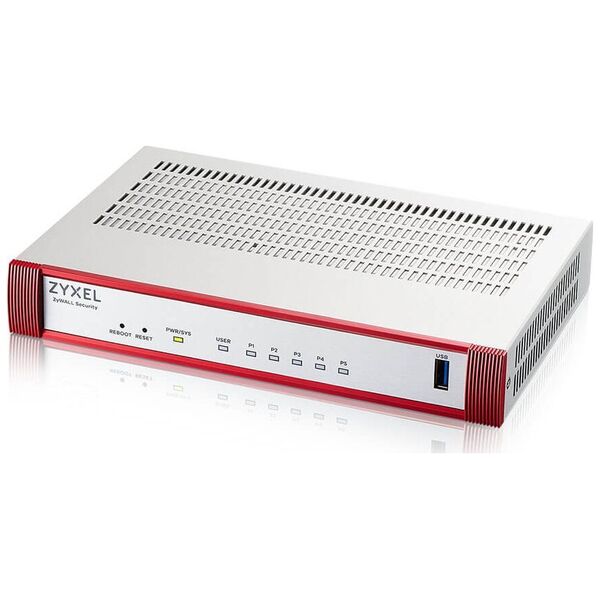 Zyxel USG FLEX 50 HP, 5 Gigabit user-definable ports, 1*1G PoE+, 1*USB with 1 YR Entry Defense Pack