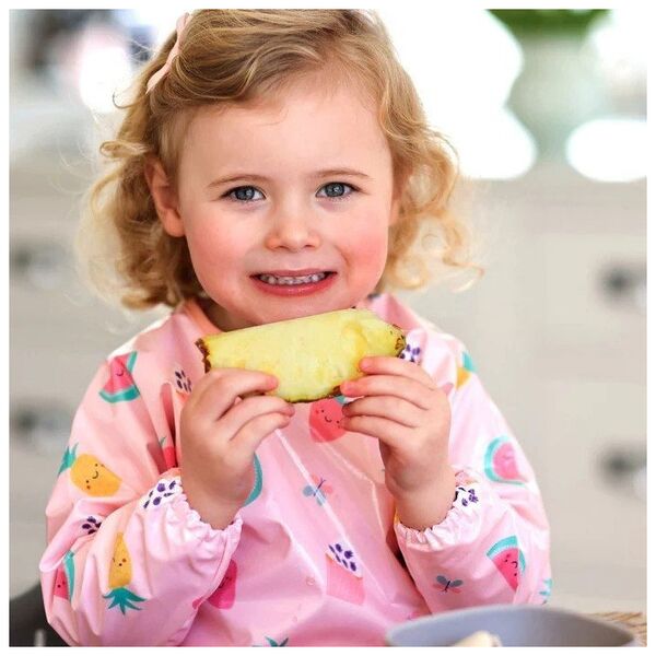 BIBETTA sleeved bib Pink Yummy Treats, BZS-51-003