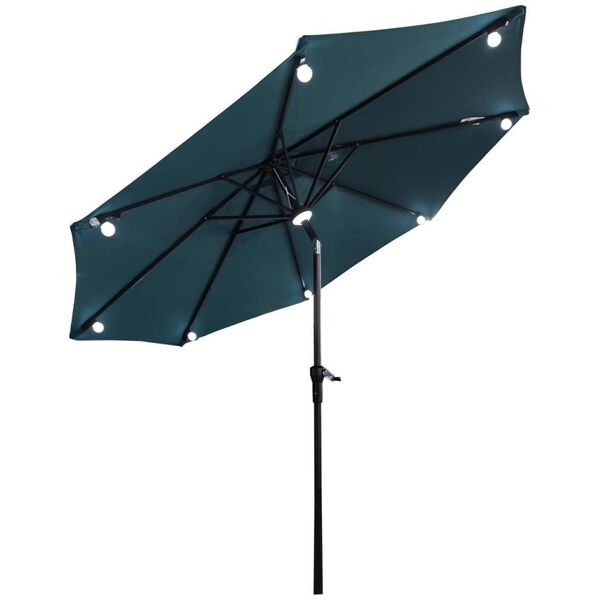 PARASOL OGRODOWY Z OŚWIETLENIEM ŻARÓWKI LED 270CM TURKUSOWY