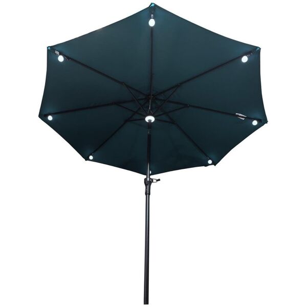 PARASOL OGRODOWY Z OŚWIETLENIEM ŻARÓWKI LED 270CM TURKUSOWY