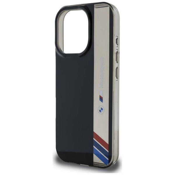 BMW Motorsport IML Vertical Stripe Case for iPhone 16 Pro Max Black
