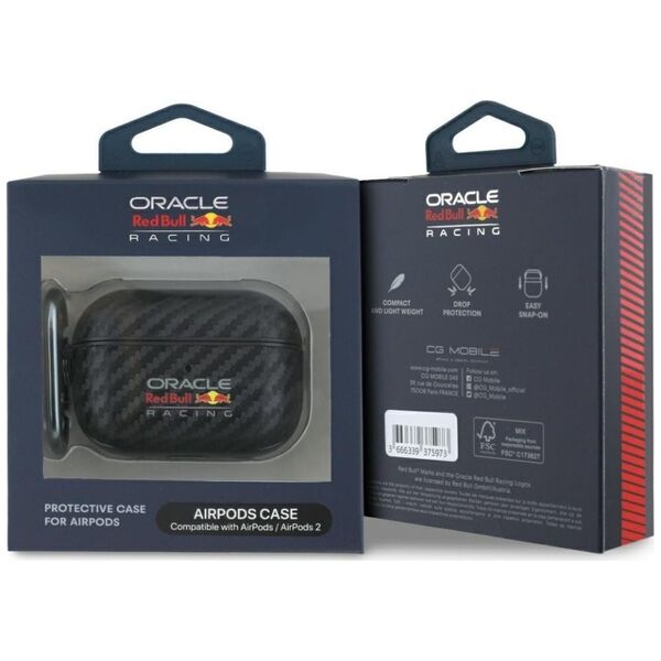 Red Bull PU Carbon Logo Case for AirPods Pro 2 Black
