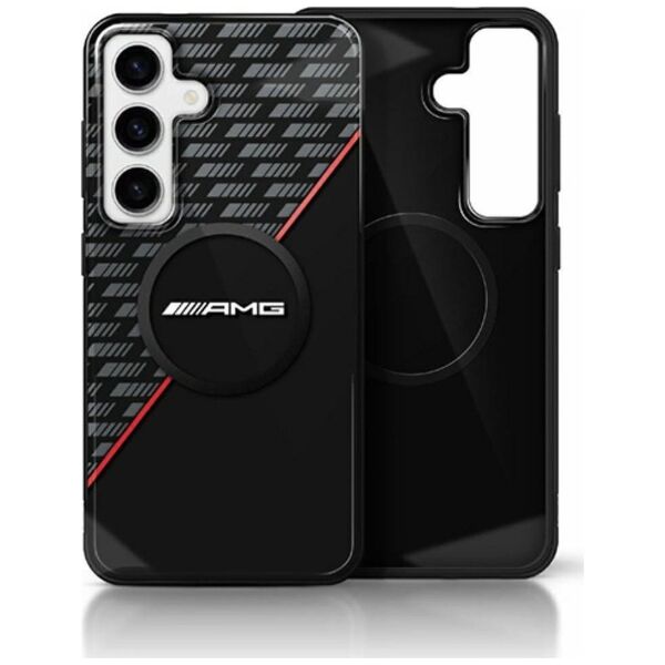 AMG Double Layer Rhombs MagSafe Case for Samsung Galaxy S25+ Black/Red