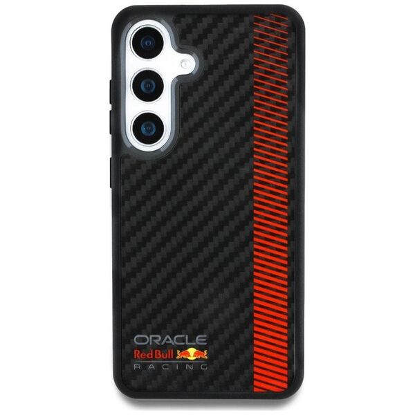 Red Bull Real Carbon Fiber Powerbar MagSafe Case for Samsung Galaxy S25+ Black