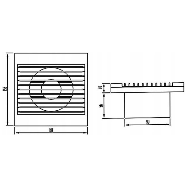 Household fan DOSPEL Rico 100WP, DN100, with switch