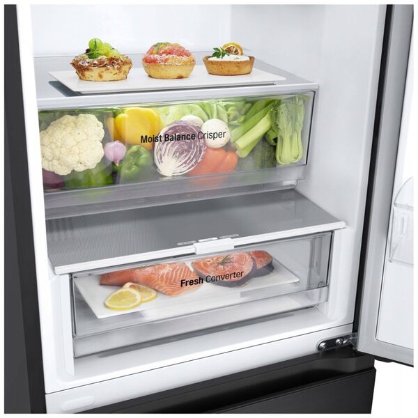 LG Refrigerator | GBV3100EEP | Energy efficiency class E | Free standing | Combi | Height 186 cm | No Frost system | Fridge net capacity 234 L | Freezer net capacity 110 L | Display | 35 dB | Dark Graphite