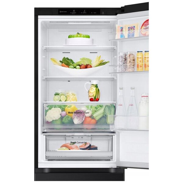 LG Refrigerator | GBV3100EEP | Energy efficiency class E | Free standing | Combi | Height 186 cm | No Frost system | Fridge net capacity 234 L | Freezer net capacity 110 L | Display | 35 dB | Dark Graphite