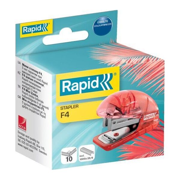 Zszywacz Rapid Zszywacz mini Rapid Colour"Breeze F4, 10 kartek, 5 lat gwarancji, lawendowy 5001532