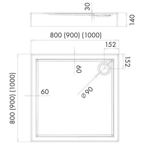 Brodzik SCHEDPOL COMPETIA BRODZIK 90X90X14