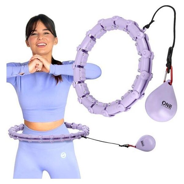 One Fitness Hula hop z wypustkami i obciążnikiem OHA02 fioletowe