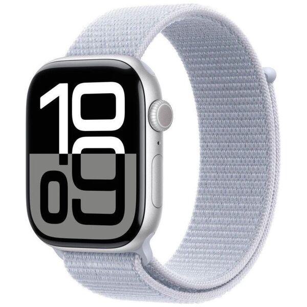 Smartwatch Apple Watch 10 GPS + Cellular 46mm Silver Alu Sport Loop Niebieski  (MWY23QF/A)