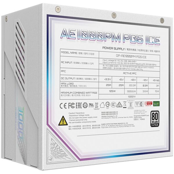 PSU GBT 1000W Aorus 80+ Platinum FM ATX3.1 ICE PCIe 5.1