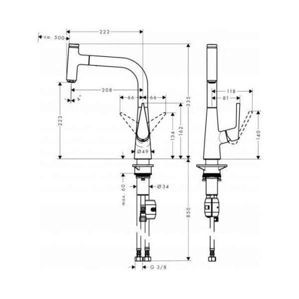 Kitchen faucet with pull-out hose Hansgrohe Talis Select M51 73868000