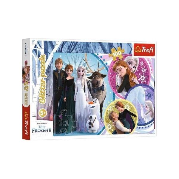 Trefl Puzzle 100 el. Glitter W blasku miłości Frozen 2