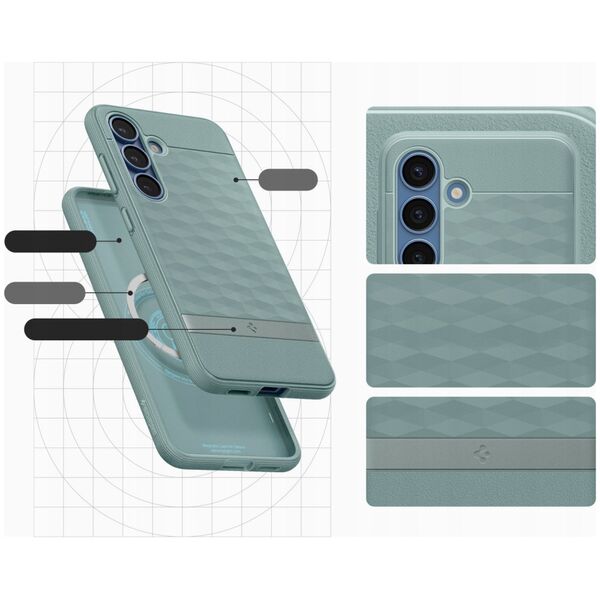 Etui Caseology Parallax Mag MagSafe na Samsung Galaxy S25+ - zielone