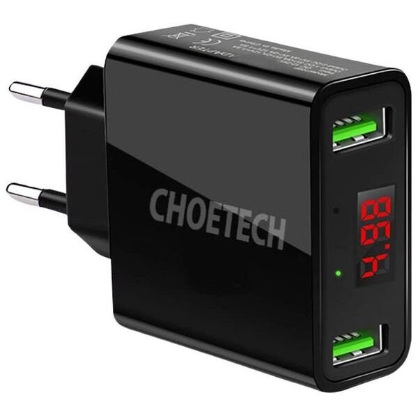 Ładowarka Choetech C0028 2x USB-A 2.2 A (C0028 BLACK)