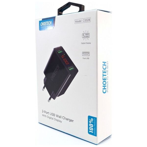 Ładowarka Choetech C0028 2x USB-A 2.2 A (C0028 BLACK)