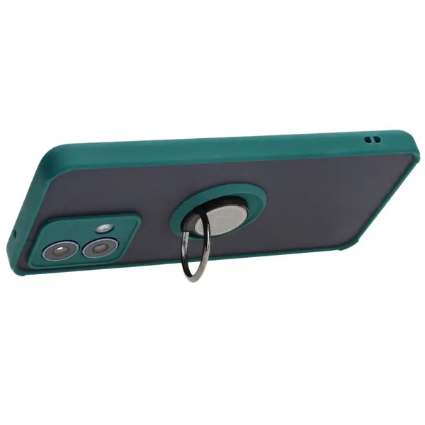 Bizon Case Hybrid Ring Motorola Moto G84 5G smoky with a dark green frame