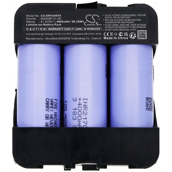 Akumulator Bateria typ W2311-01 W2439P-01-0D do Dreame H30 ULTRA 4600mAh / CS-DRH300VX