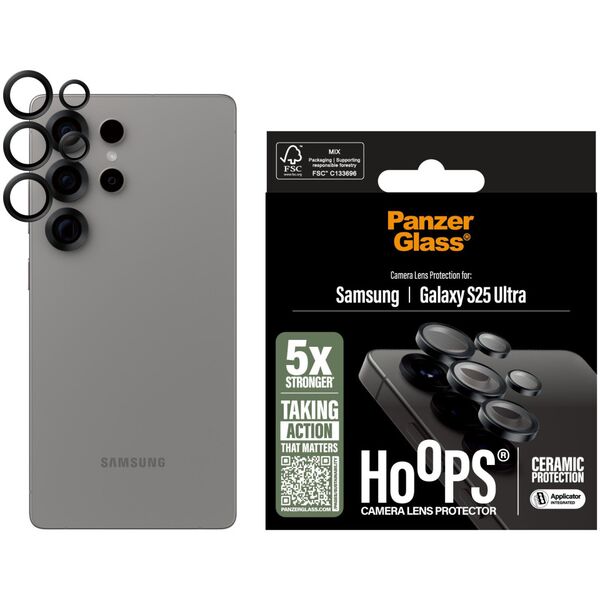 PanzerGlass Hoops Lens Protector for Samsung Galaxy S25 Ultra ceramic