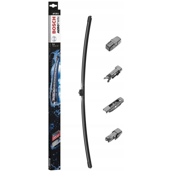 Car wiper without frame BOSCH, 700 mm, 4 mounting adapters