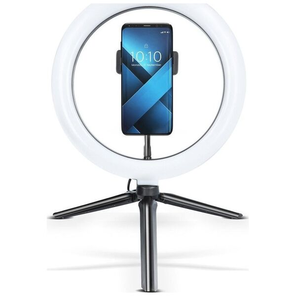Lampa pierścieniowa Techonic  LED Ring Stream 10 cali z uchwytem na telefon