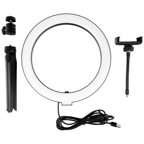 Lampa pierścieniowa Techonic  LED Ring Stream 10 cali z uchwytem na telefon