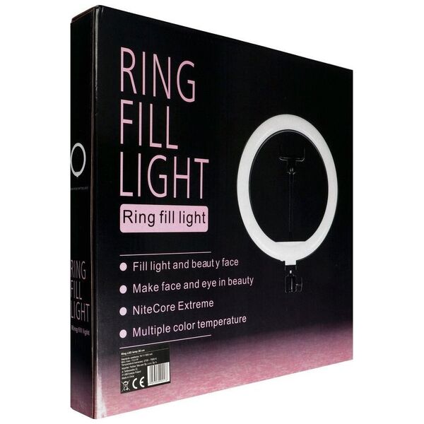 Lampa pierścieniowa Techonic  LED Ring Stream 10 cali z uchwytem na telefon