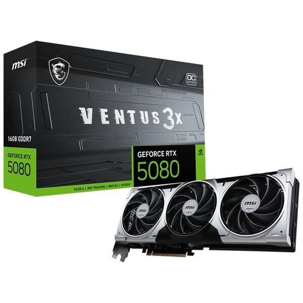 Karta graficzna MSI GeForce RTX 5080 Ventus 3X OC 16GB GDDR7 DLSS4