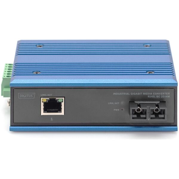 Konwerter światłowodowy Digitus DIGITUS Industrial Gigabit Ethernet Media Converter SM SC connector 1310nm up to 20km
