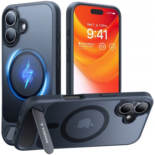 Torras Etui Torras Pstand Series dla iPhone 16 Plus (Czarny)