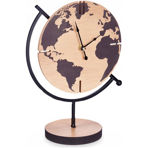 Giftdecor Zegar stojący na komodę globus TIME, 30,5 x 12 cm