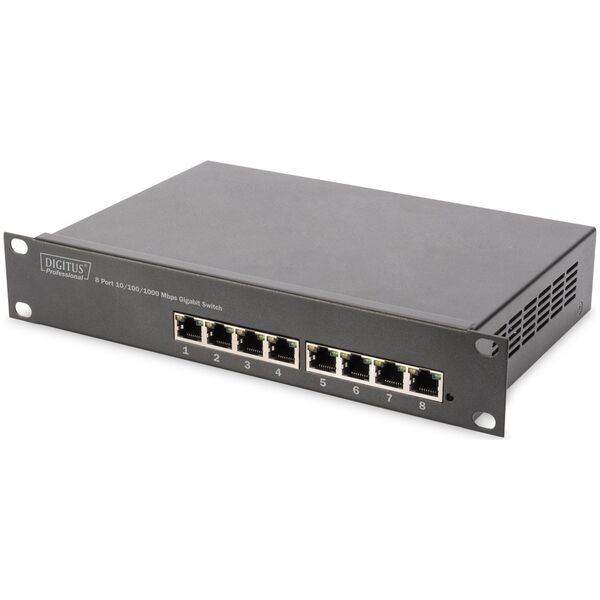 Szafa Digitus Zestaw Szafa rack 10" + Switch + Patch panel + Akcesoria (DN-10-SET-1-B)