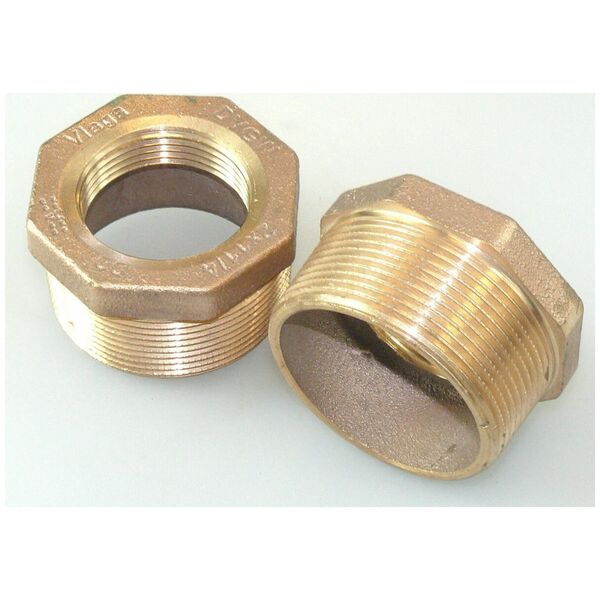 Element redukcyjny 2 x 1 1/4 braz / blyszczacyŁącznik do rur